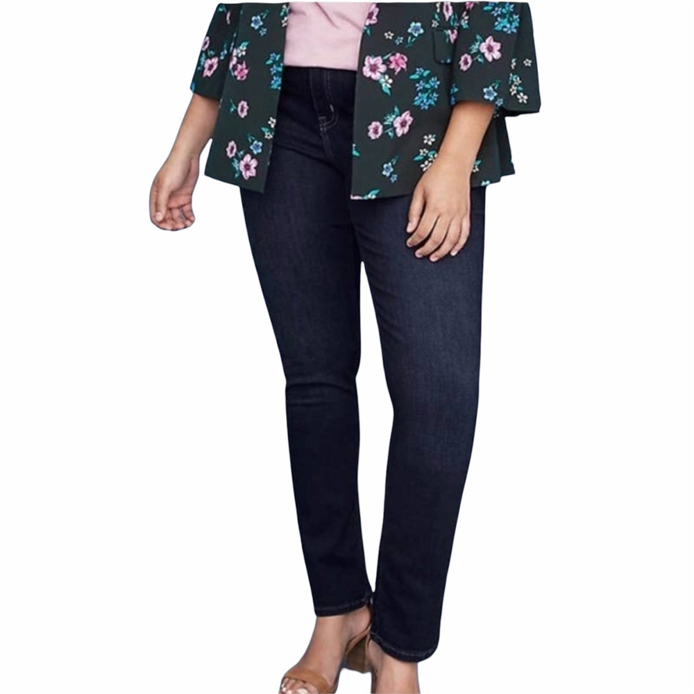 Lane Bryant Essential Jeans Mid Rise Straight 18 Stretch Dark Wash